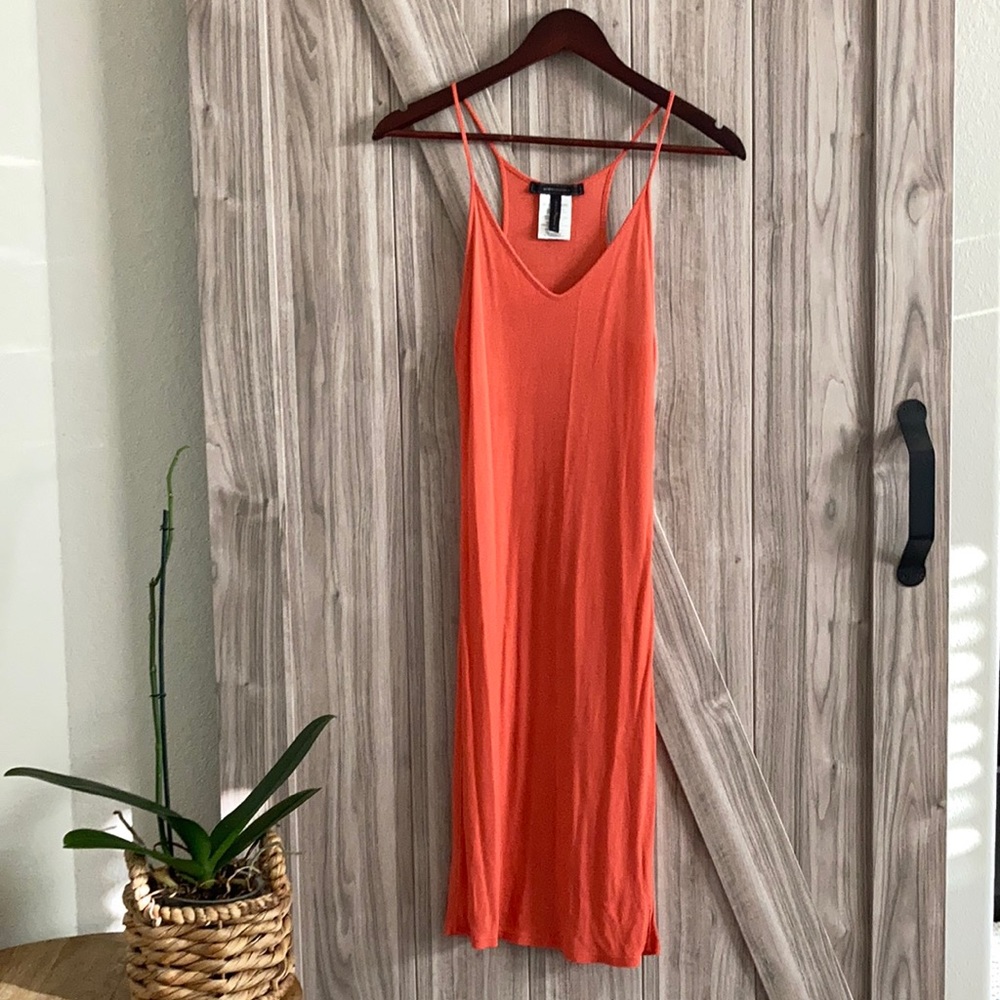 LIKE NEW bcbgmaxazria fitted tank dress orange/peach